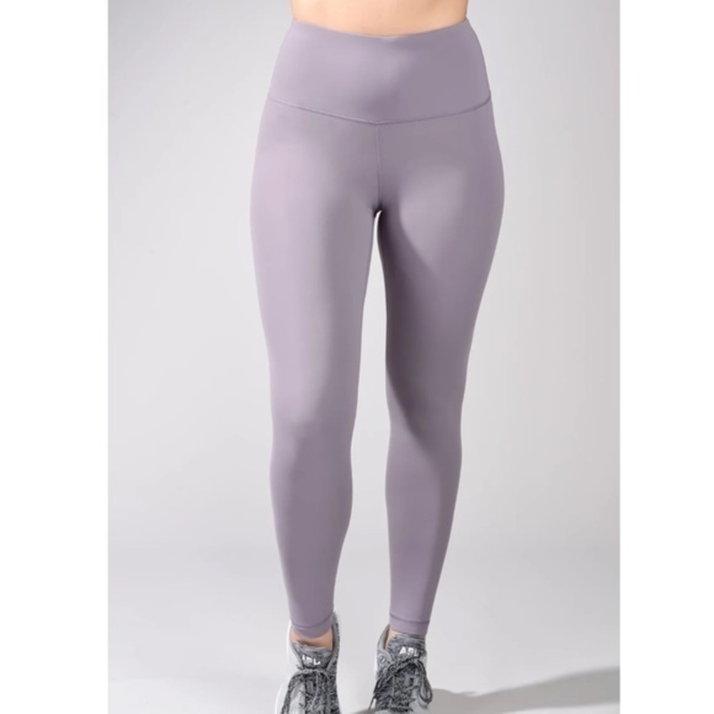 90 Degree by Reflex YOGALICIOUS Gray Ridge purple medium HIGH WAIST LEGGINGS